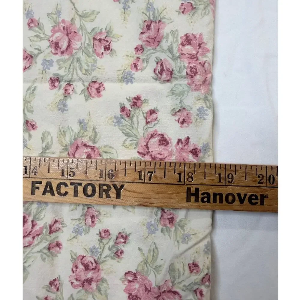 Vtg Eddie Bauer Home 2 Standard Pillowcase Cream Pink Roses Cottage Shabby Chic